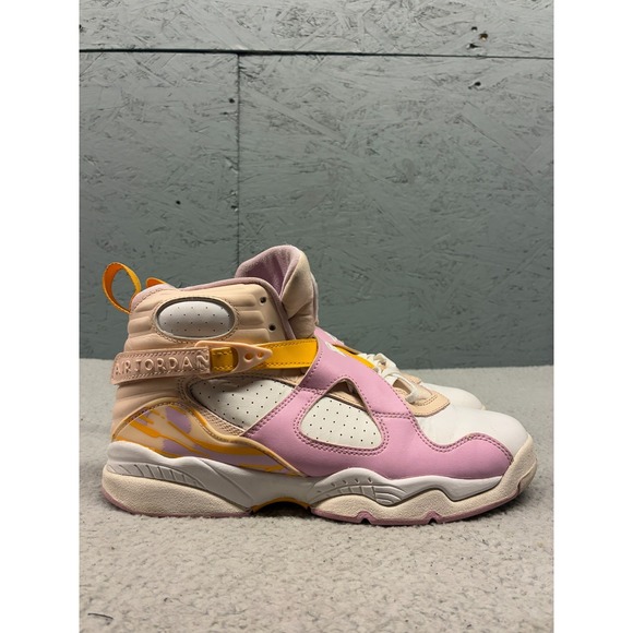 Jordan 8 Retro Peach Cream Youth Size 6.5Y Pink Yellow White 580528-816‎ Girls - Picture 1 of 16